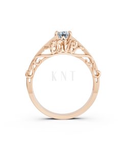 Nhẫn đính hôn Hy Lạp R369 – PISTIS màu vàng hồng Rose Gold thiết kế đối xứng, phong cách, ấn tượng