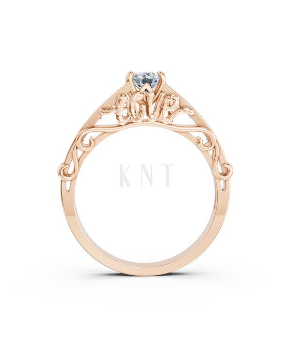 Nhẫn đính hôn Hy Lạp R369 – PISTIS màu vàng hồng Rose Gold thiết kế đối xứng, phong cách, ấn tượng