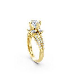 Nhẫn đính hôn đá cao cấp R392 – AILEEN màu Vàng Gold thiết kế phá cách, sang trọng