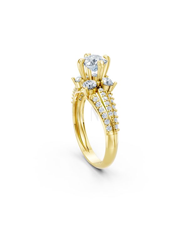 Nhẫn đính hôn đá cao cấp R392 – AILEEN màu Vàng Gold thiết kế phá cách, sang trọng