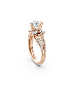 Nhẫn đính hôn đá cao cấp R392 – AILEEN màu vàng hồng Rose Gold phong cách trẻ trung, nổi bật