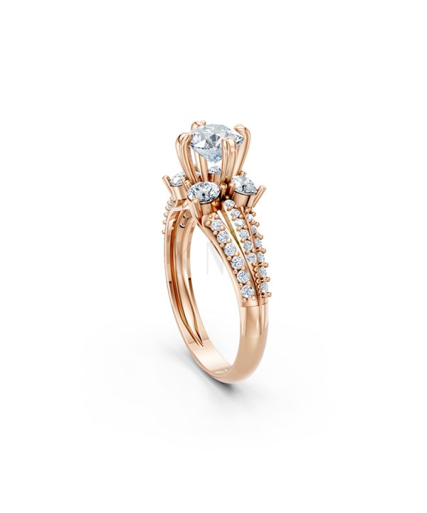 Nhẫn đính hôn đá cao cấp R392 – AILEEN màu vàng hồng Rose Gold phong cách trẻ trung, nổi bật