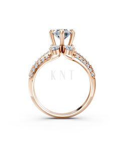 Nhẫn đính hôn đá cao cấp R392 – AILEEN màu vàng hồng Rose Gold vàng đẹp, họa tiết hình học, độc đáo