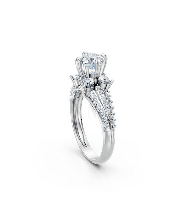 Nhẫn đính hôn đá cao cấp R392 – AILEEN màu vàng trắng White Gold vàng sáng, đường nét sắc sảo, tinh tế