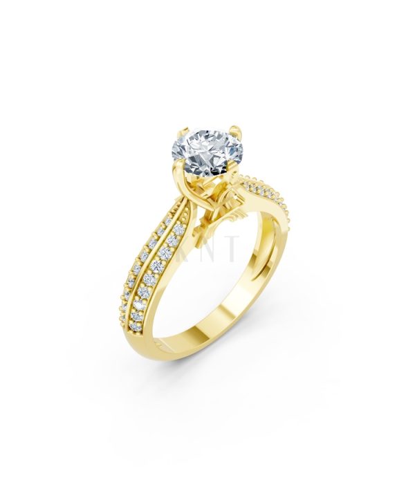 Nhẫn đính hôn Paris R393 màu Vàng Gold thiết kế tinh tế, sang trọng