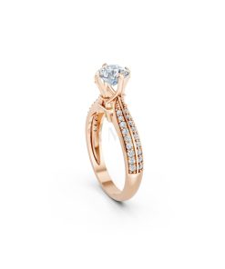 Nhẫn đính hôn Paris R393 màu vàng hồng Rose Gold phong cách trẻ trung, nổi bật