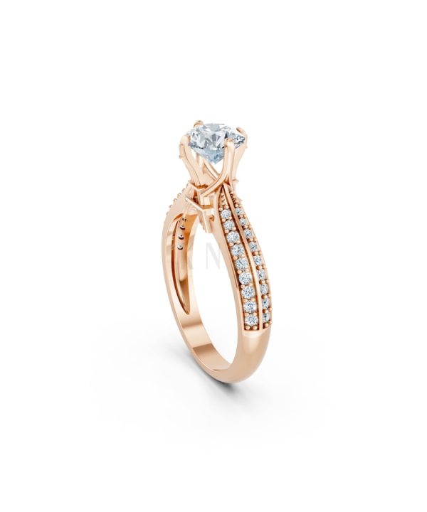 Nhẫn đính hôn Paris R393 màu vàng hồng Rose Gold phong cách trẻ trung, nổi bật