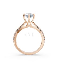 Nhẫn đính hôn Paris R393 màu vàng hồng Rose Gold vàng đẹp, họa tiết hình học, độc đáo