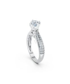 Nhẫn đính hôn Paris R393 màu vàng trắng White Gold vàng sáng, đường nét sắc sảo, tinh tế