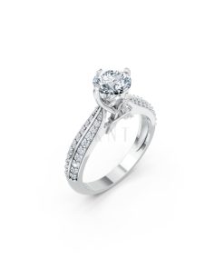 Nhẫn đính hôn Paris R393 màu vàng trắng White Gold kiểu dáng hiện đại, nổi bật