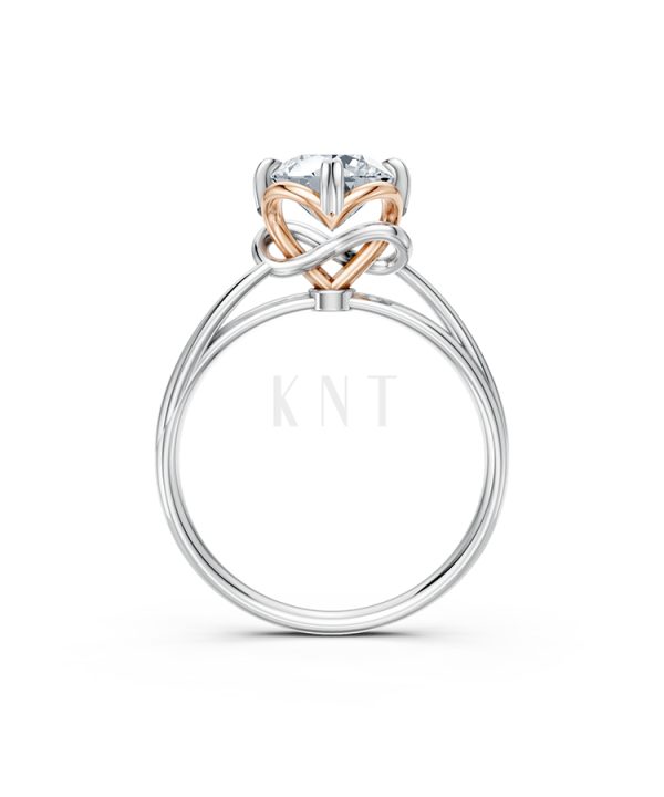 Nhẫn đính hôn đá cao cấp R396 phối màu Dual Color vàng đẹp, họa tiết hình học, độc đáo