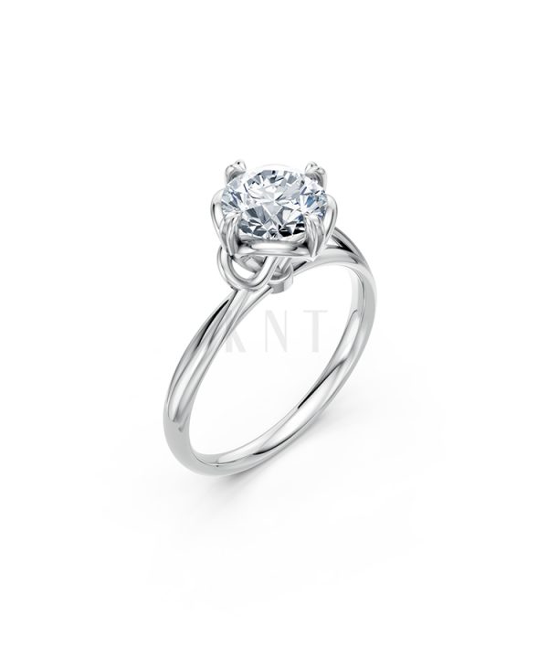 Nhẫn đính hôn đá cao cấp R396 màu vàng trắng White Gold kiểu dáng hiện đại, nổi bật