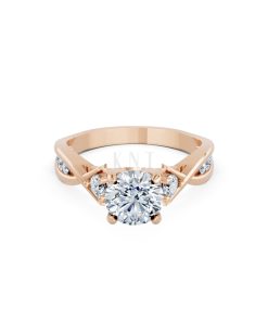 Nhẫn đính hôn đá cao cấp R397 – AILANI màu vàng hồng Rose Gold thiết kế đối xứng, phong cách, ấn tượng