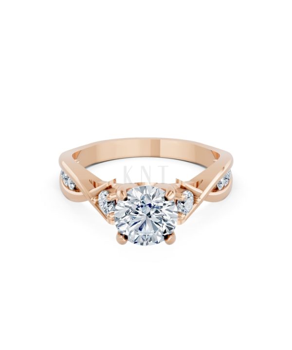 Nhẫn đính hôn đá cao cấp R397 – AILANI màu vàng hồng Rose Gold thiết kế đối xứng, phong cách, ấn tượng