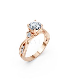 Nhẫn đính hôn đá cao cấp R397 – AILANI màu vàng hồng Rose Gold họa tiết ấn tượng, cá tính