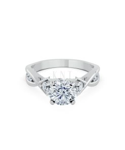 Nhẫn đính hôn đá cao cấp R397 – AILANI màu vàng trắng White Gold vàng sáng bóng, thiết kế trẻ trung