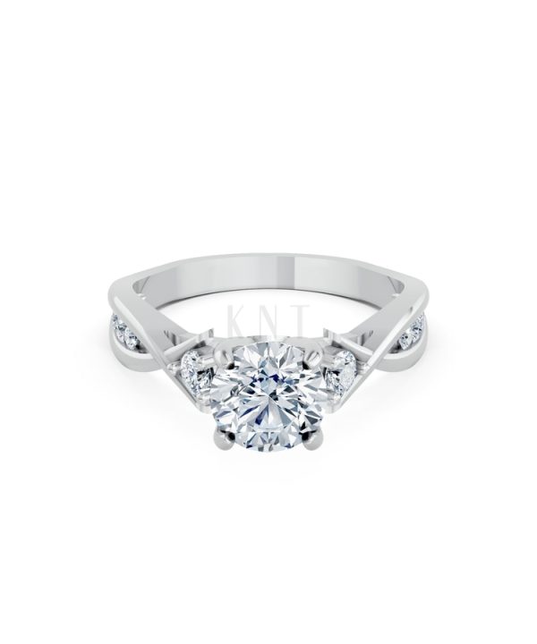 Nhẫn đính hôn đá cao cấp R397 – AILANI màu vàng trắng White Gold vàng sáng bóng, thiết kế trẻ trung