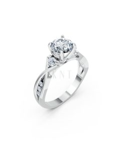 Nhẫn đính hôn đá cao cấp R397 – AILANI màu vàng trắng White Gold kiểu dáng hiện đại, nổi bật