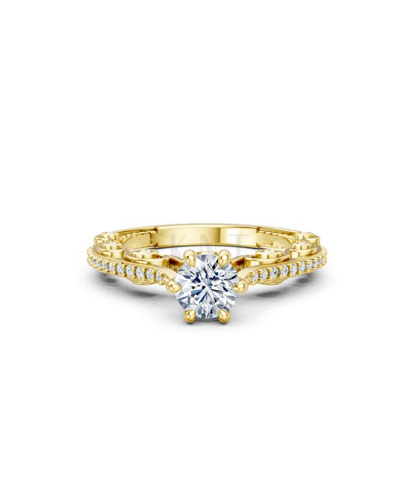 Nhẫn đính hôn đá cao cấp R403 – AILA màu Vàng Gold thiết kế phá cách, sang trọng