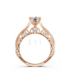 Nhẫn đính hôn đá cao cấp R403 – AILA màu vàng hồng Rose Gold thiết kế đối xứng, phong cách, ấn tượng