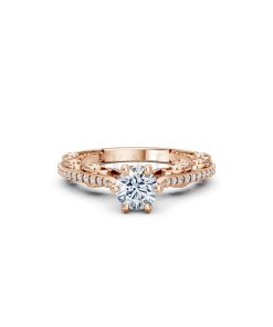 Nhẫn đính hôn đá cao cấp R403 – AILA màu vàng hồng Rose Gold vàng đẹp, họa tiết hình học, độc đáo