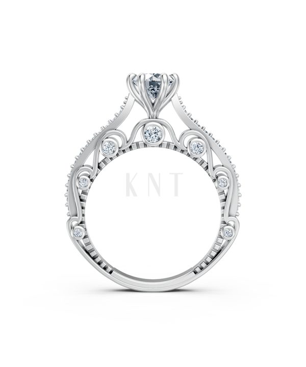 Nhẫn đính hôn đá cao cấp R403 – AILA màu vàng trắng White Gold kiểu dáng cá tính, hiện đại