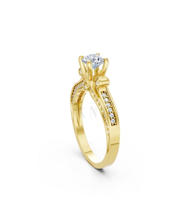 Nhẫn đính hôn đá cao cấp R405 – ADELYN màu Vàng Gold thiết kế phá cách, sang trọng