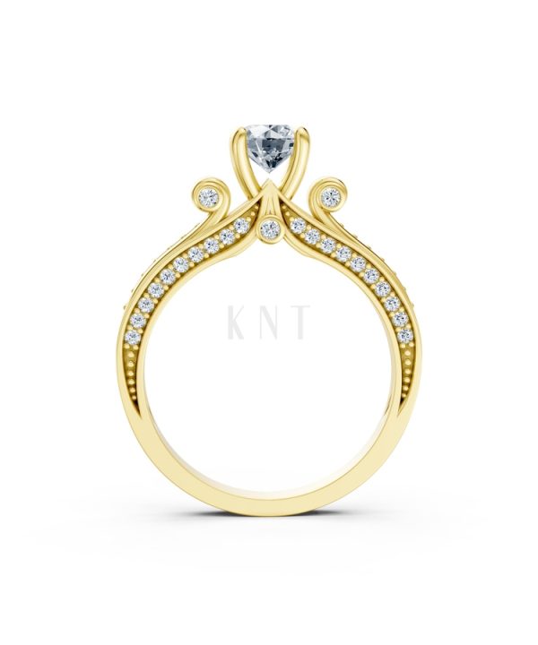 Nhẫn đính hôn đá cao cấp R405 – ADELYN màu Vàng Gold vàng 10K/14K/18K/607 cao cấp, thanh lịch