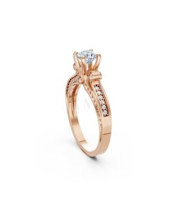 Nhẫn đính hôn đá cao cấp R405 – ADELYN màu vàng hồng Rose Gold phong cách trẻ trung, nổi bật