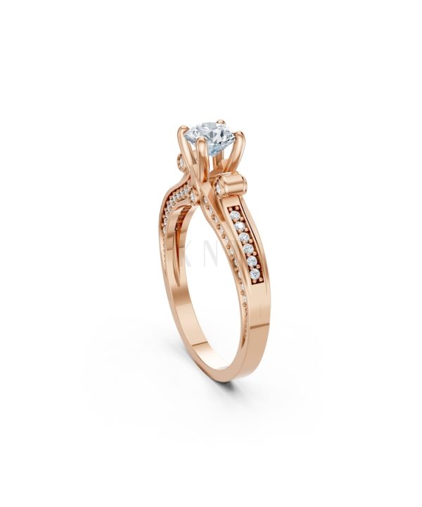 Nhẫn đính hôn đá cao cấp R405 – ADELYN màu vàng hồng Rose Gold phong cách trẻ trung, nổi bật