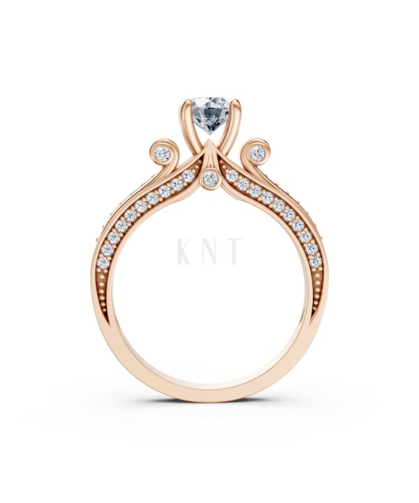 Nhẫn đính hôn đá cao cấp R405 – ADELYN màu vàng hồng Rose Gold vàng đẹp, họa tiết hình học, độc đáo