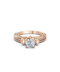 Nhẫn đính hôn đá cao cấp R405 – ADELYN màu vàng hồng Rose Gold thiết kế đối xứng, phong cách, ấn tượng