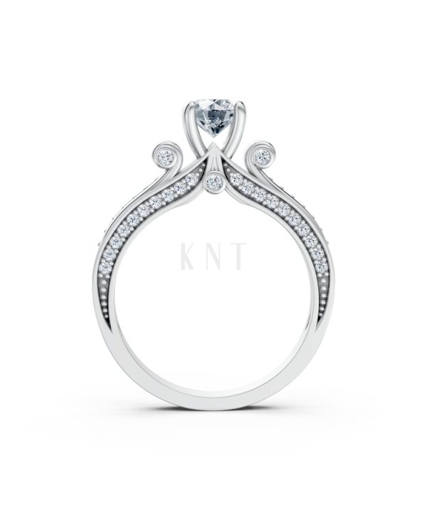 Nhẫn đính hôn đá cao cấp R405 – ADELYN màu vàng trắng White Gold kiểu dáng cá tính, hiện đại