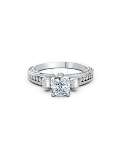 Nhẫn đính hôn đá cao cấp R405 – ADELYN màu vàng trắng White Gold vàng sáng bóng, thiết kế trẻ trung