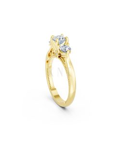 Nhẫn đính hôn đá cao cấp R406 – ADELINA màu Vàng Gold thiết kế phá cách, sang trọng