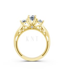 Nhẫn đính hôn đá cao cấp R406 – ADELINA màu Vàng Gold vàng 10K/14K/18K/607 cao cấp, thanh lịch