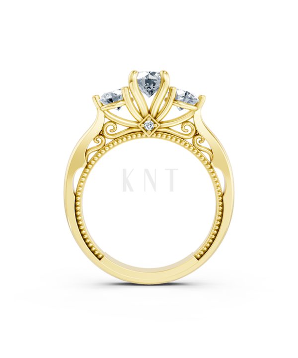 Nhẫn đính hôn đá cao cấp R406 – ADELINA màu Vàng Gold vàng 10K/14K/18K/607 cao cấp, thanh lịch