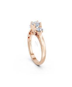 Nhẫn đính hôn đá cao cấp R406 – ADELINA màu vàng hồng Rose Gold phong cách trẻ trung, nổi bật