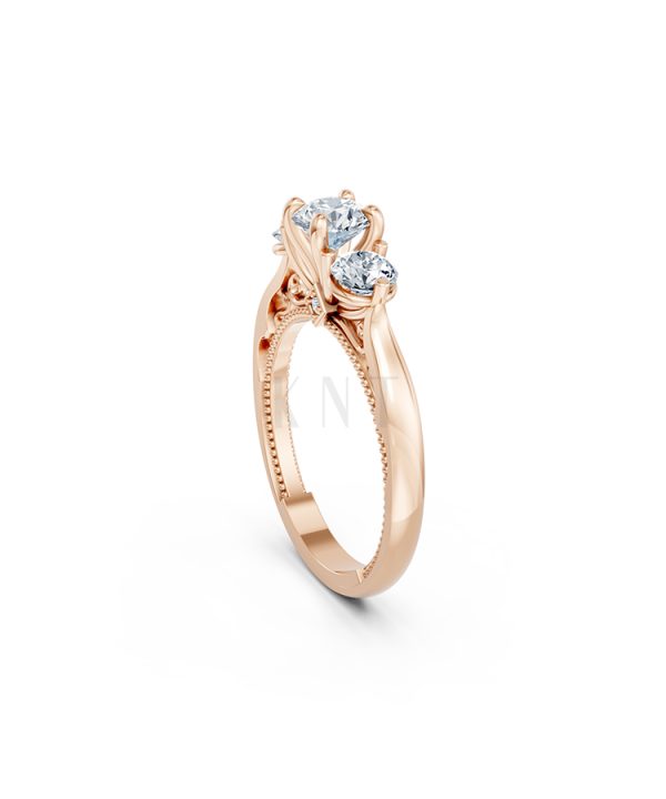 Nhẫn đính hôn đá cao cấp R406 – ADELINA màu vàng hồng Rose Gold phong cách trẻ trung, nổi bật