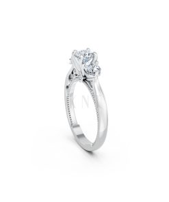 Nhẫn đính hôn đá cao cấp R406 – ADELINA màu vàng trắng White Gold vàng sáng, đường nét sắc sảo, tinh tế