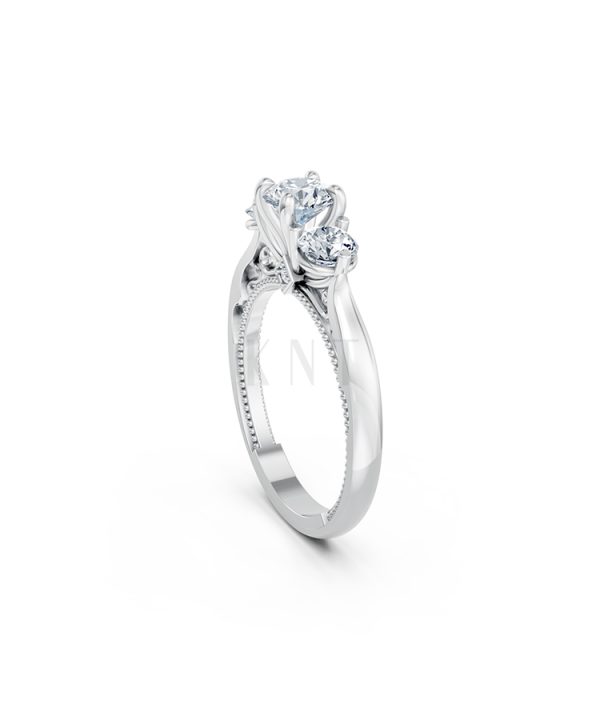 Nhẫn đính hôn đá cao cấp R406 – ADELINA màu vàng trắng White Gold vàng sáng, đường nét sắc sảo, tinh tế