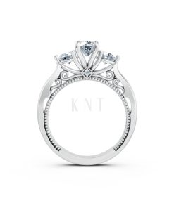 Nhẫn đính hôn đá cao cấp R406 – ADELINA màu vàng trắng White Gold kiểu dáng cá tính, hiện đại