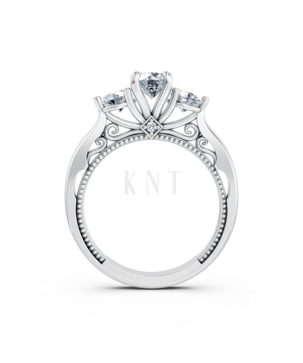 Nhẫn đính hôn đá cao cấp R406 – ADELINA màu vàng trắng White Gold kiểu dáng cá tính, hiện đại