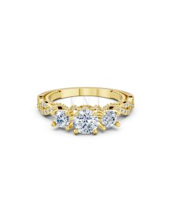 Nhẫn đính hôn đá cao cấp R407 – ADELE màu Vàng Gold thiết kế tinh xảo, độc đáo