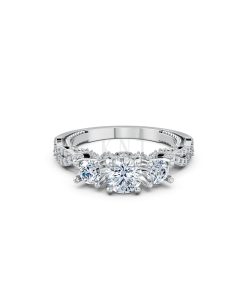 Nhẫn đính hôn đá cao cấp R407 – ADELE màu vàng trắng White Gold vàng sáng, đường nét sắc sảo, tinh tế