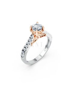 Nhẫn đính hôn Abigail R415 phối màu Dual Color họa tiết ấn tượng, cá tính