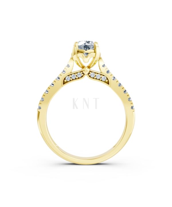 Nhẫn đính hôn Abigail R415 màu Vàng Gold vàng 10K/14K/18K/607 cao cấp, thanh lịch