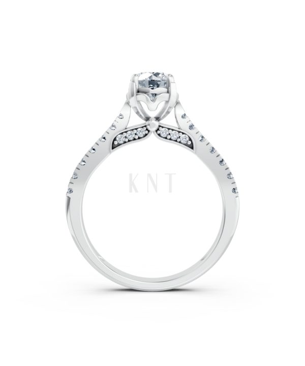 Nhẫn đính hôn Abigail R415 màu vàng trắng White Gold kiểu dáng cá tính, hiện đại