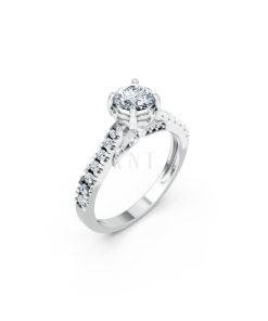 Nhẫn đính hôn Abigail R415 màu vàng trắng White Gold kiểu dáng hiện đại, nổi bật