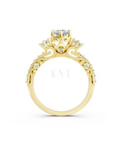 NHẪN ĐÍNH HÔN SEOUL R425 màu Vàng Gold vàng 10K/14K/18K/607 cao cấp, thanh lịch